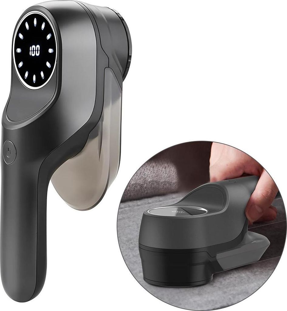 Elektrischer Fusselentferner, Fusselrasierer mit LED Display, 6-Klingen, Type-C, 1200 mAh wiederaufladbar