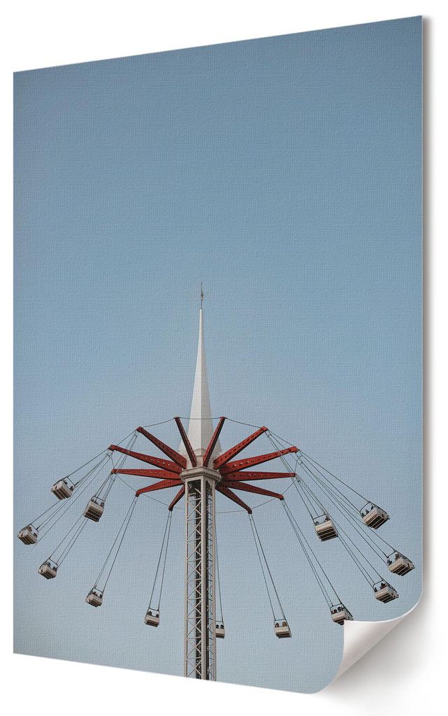 Karussell und Himmel- Kunstdruck A1 (59x84 cm) - Minimalistisch, Modern- Wandbild für Wohnzimmer Schlafzimmer & Flur, Modernes Poster Wanddeko, Un...