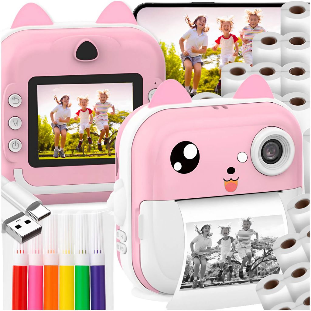 Detský instantný fotoaparát s termotlačiarňou, 20 roliek, Obrázok produktu 