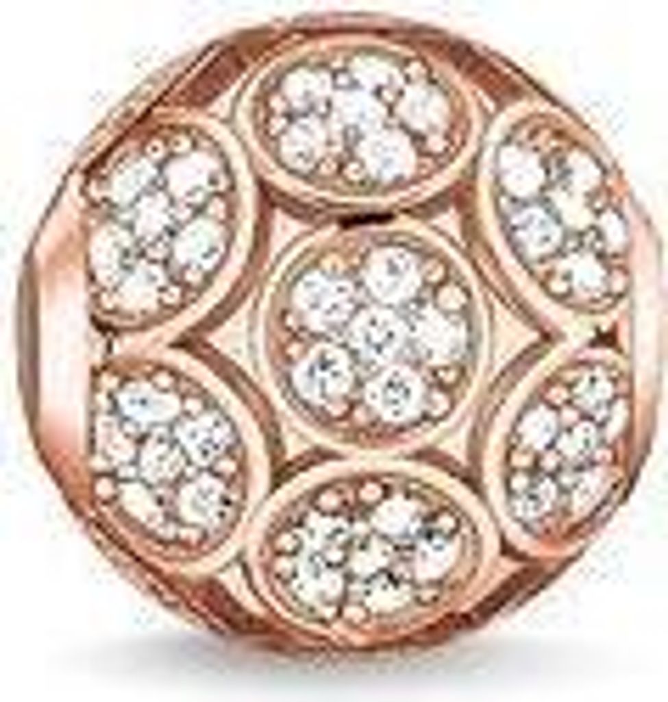 Thomas Sabo Damen Bead Charm-Einhänger Sparkling Circles 925 Silber rosegold K0141-416-14