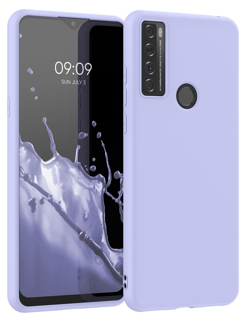 kwmobile Handyhülle für TCL 20 SE Hülle - TPU Case - Kabelloses Laden - Schutzhülle Cover in Pastell Lavendel