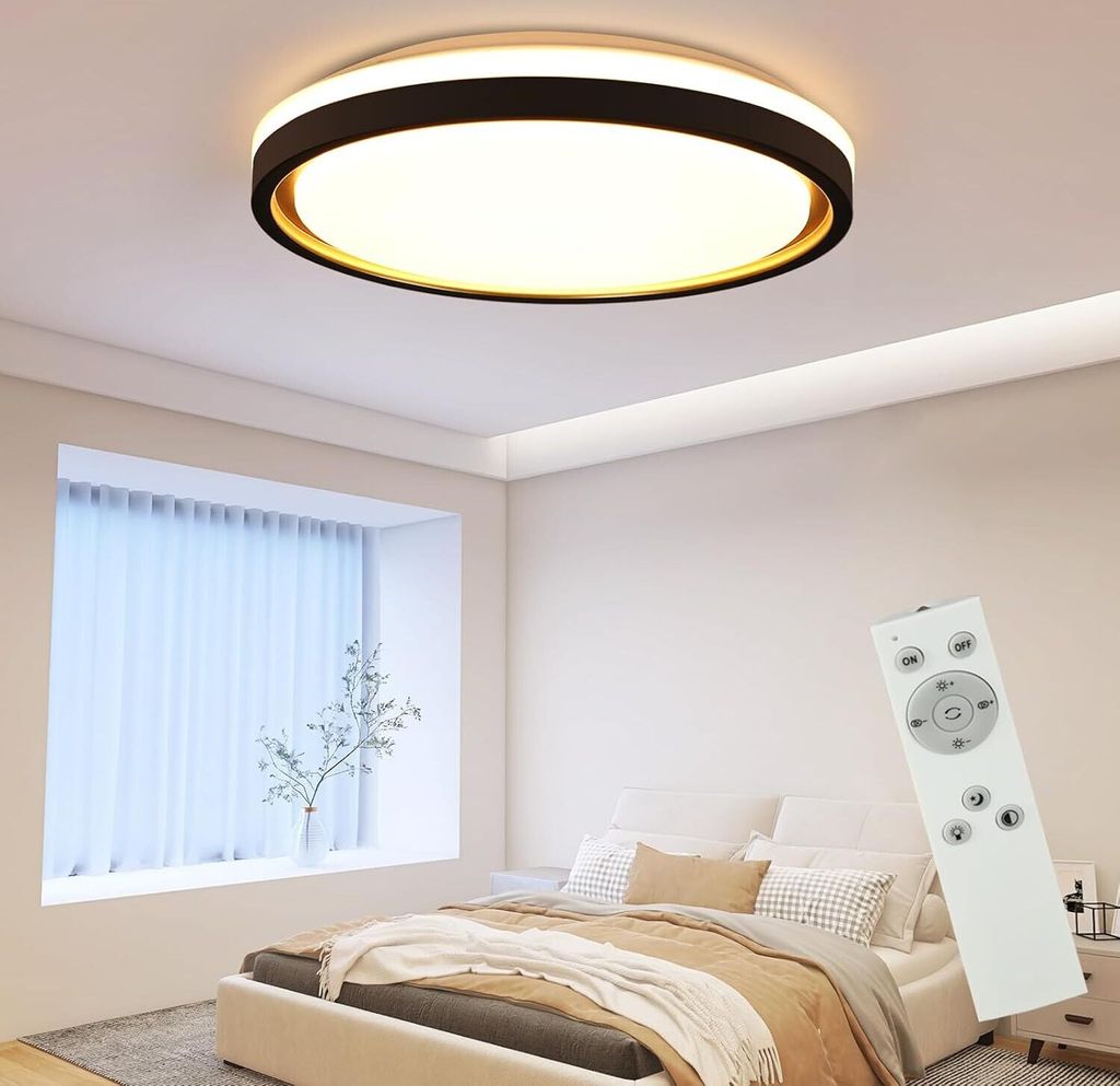 ZMH Deckenlampe LED Deckenleuchte Dimmbar Wohnzimmer mit Fernbedienung