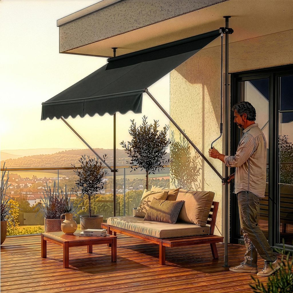 markise durchsichtig Transparenter Outdoor-Rollschirm für Garten, vertikale Markisen, regen- und staubabweisend, Pergola-Abdeckungen, Größe B 140 x H 300 cm Professional Sonnensegel 5 x PDF-Schnittmuster Größe:120 x 300cm