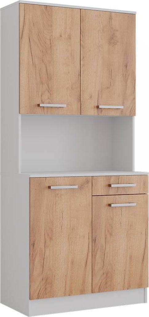 Küchenbuffet Vicco Raul Weiß/Goldkraft Eiche 83.6 x 188.5 Produktbild 