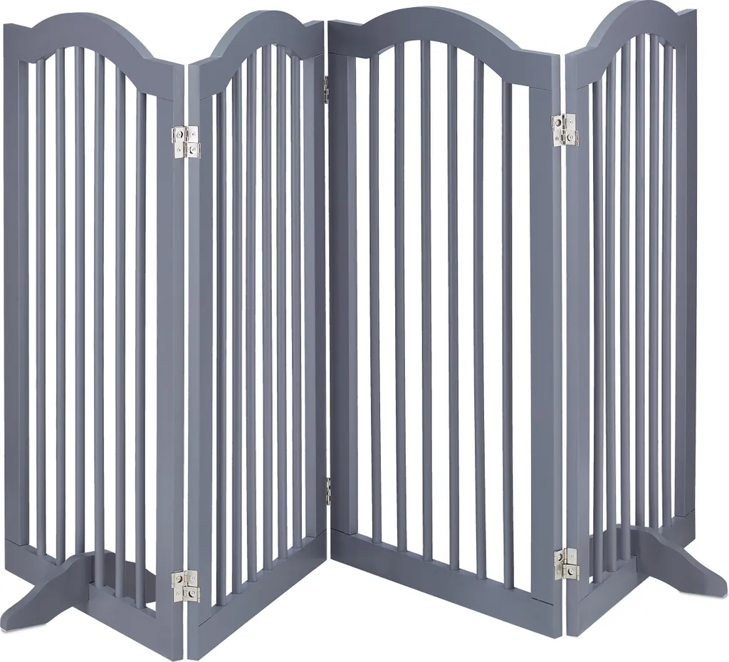 Barrière pour Chien et Enfant Grise 92 cm Relaxdays sans Perçage Mural