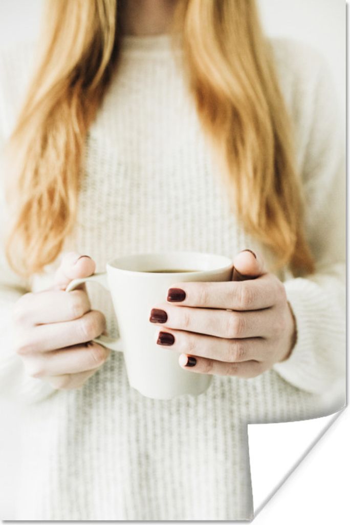 MuchoWow Poster Kaffee - Winter - Pullover 20x30 cm - Papierdruck