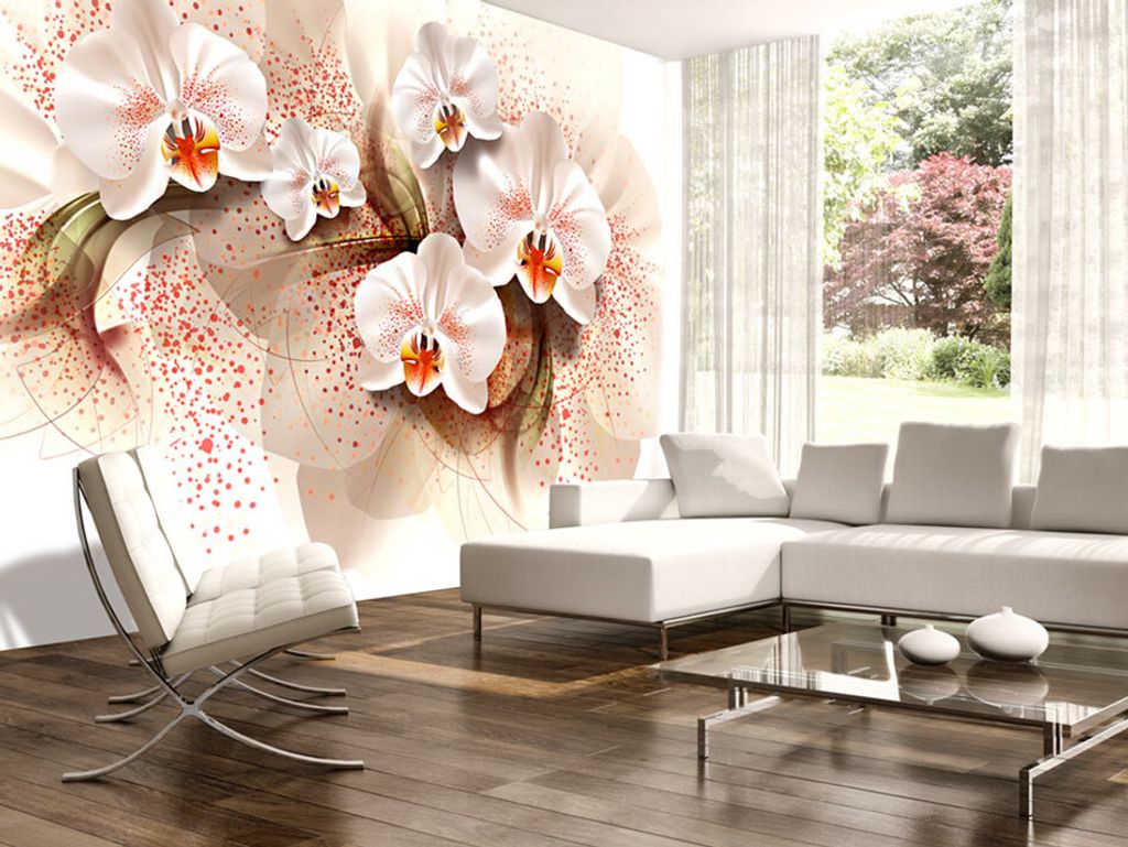 Vlies Fototapete 400x280 cm Tapeten Wandtapete XXL Blumen Orchidee Abstrakt b-A-0168-a-a