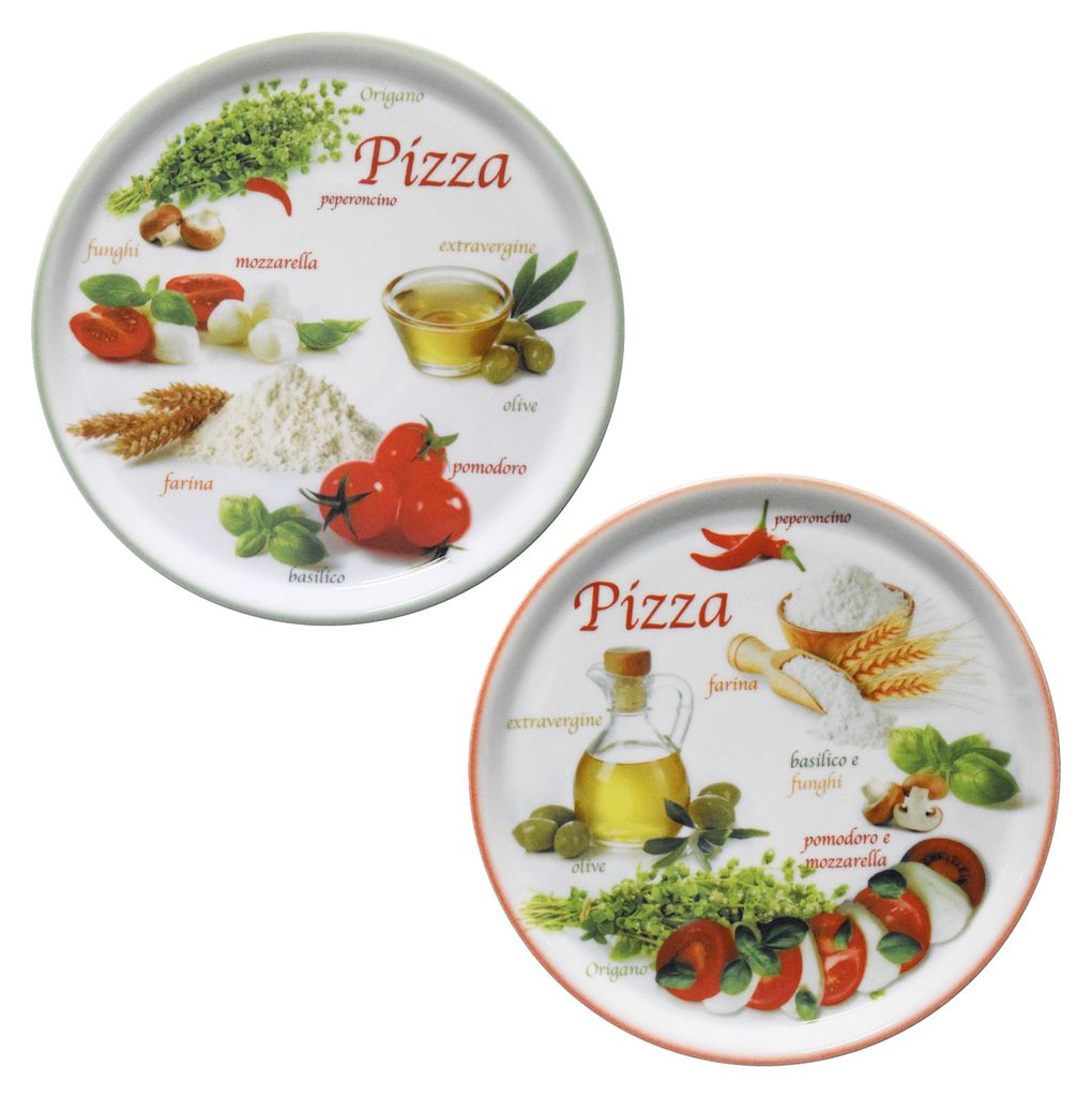 set di 2 piatti pizza Napoli Green & Red Ø 33,8 cm piatto Immagine del prodotto 