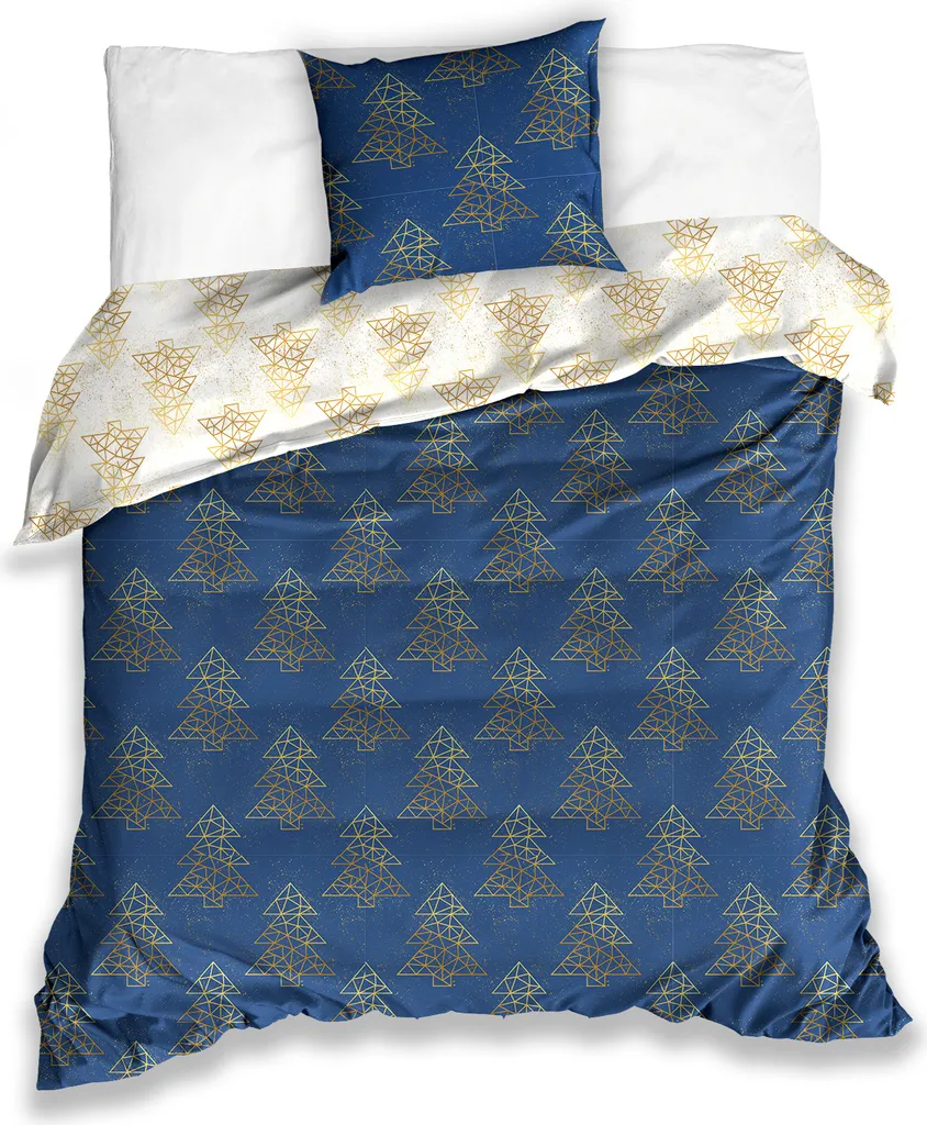 Set Letto Natalizio Blu Carbotex - Alberi di Natale Design Moderno