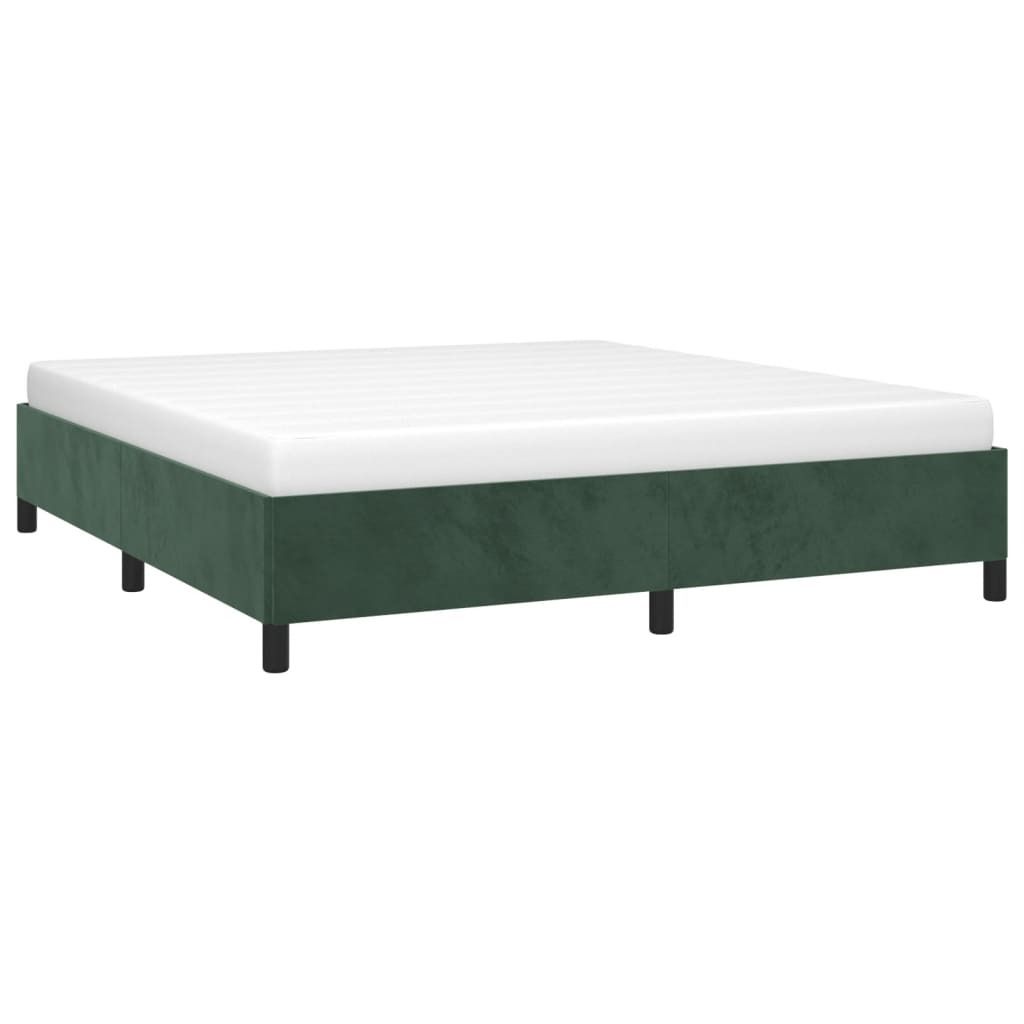 Hochwertigen Möbel Klassische Betten - Grün Bettgestell - Doppelbett ohne Matratze Dunkelgrün 160x200cm Samt NEU6213676