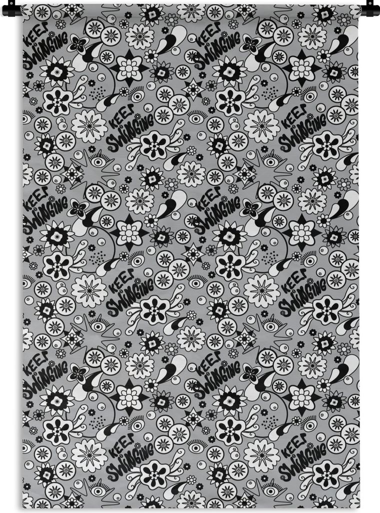 MuchoWow Wandteppich Wandbehang Blumen - Muster - Zitate 120x180 cm Tapisserie Dekoration Wandtuch - Schlafzimmer - Dekorationen für das Haus