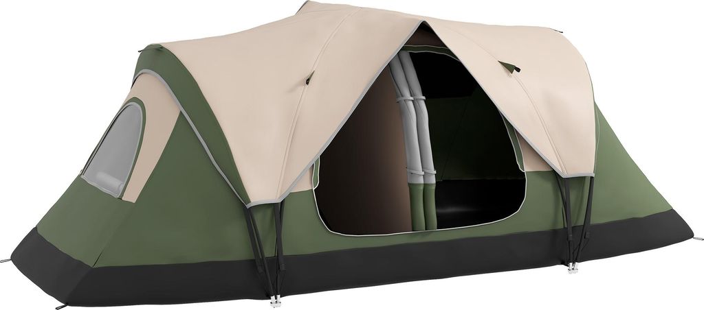 Familien-Campingzelt, zwei Schlafzimmer, geräumiges Design, grün
