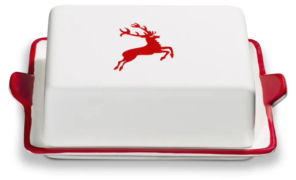 Gardez votre Beurre Frais avec le Beurrier Gmundner Keramik Cerf Rouge