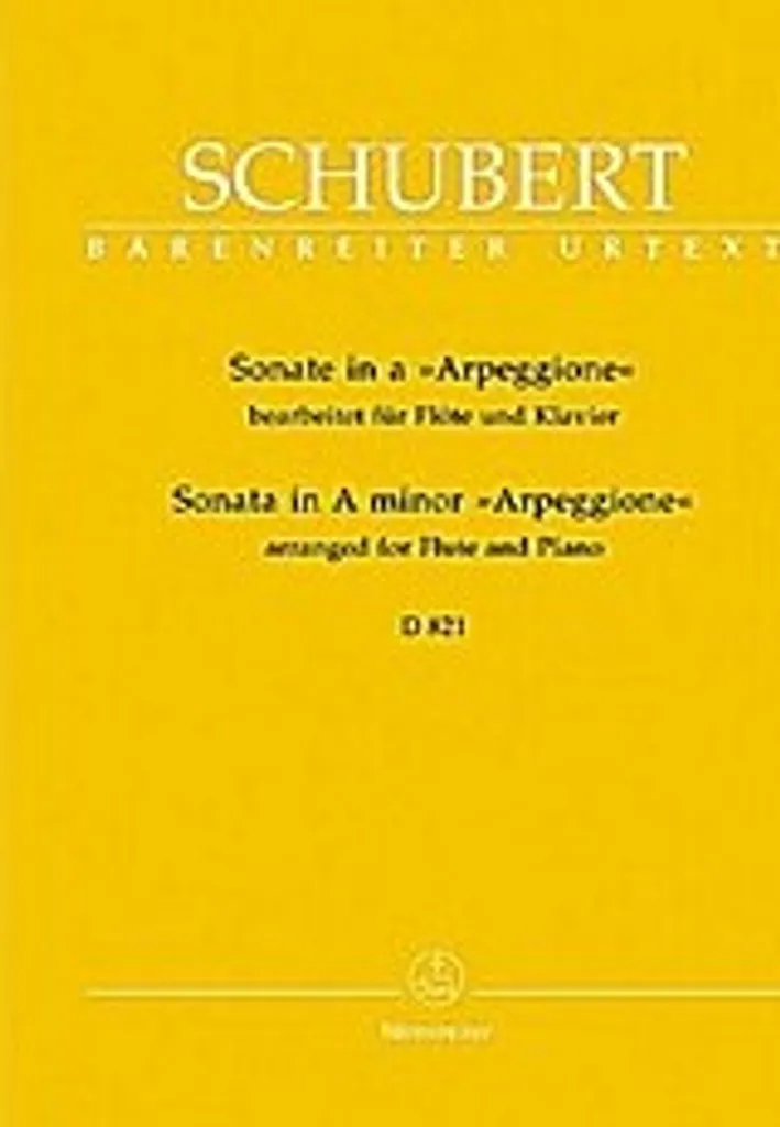 Sonate D821 Schubert en la mineur : partition flûte piano haute qualité