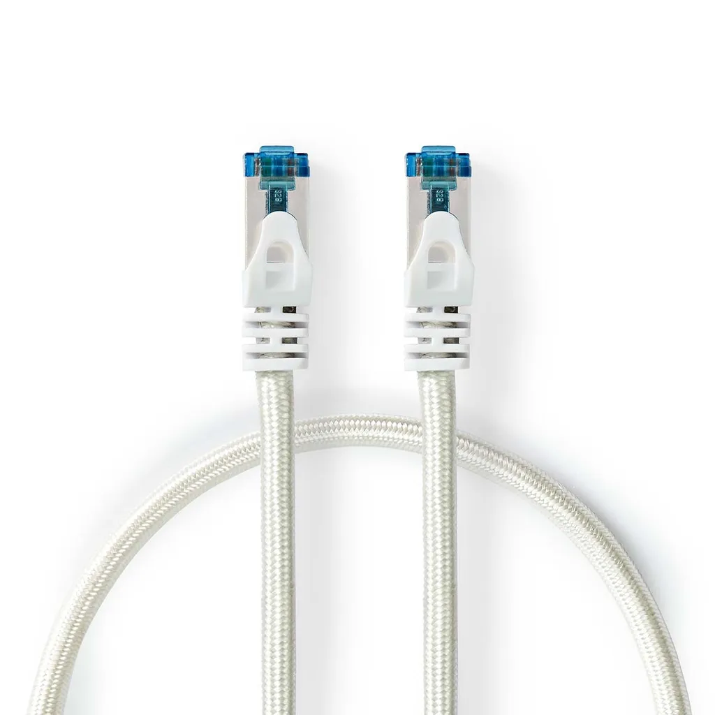 Cavo di rete CAT6a | S/FTP | RJ45 maschio | RJ45 maschio | 2,00 m | Senza strappo | Rotondo | Intrecciato / PVC | Argento | Scatola con finestra coperta
