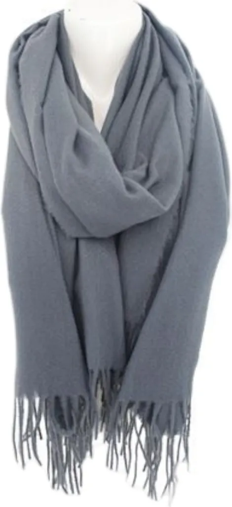 Sciarpa Invernale Grigio Scuro Donna 180x70 cm Stola Cashmere Soft - 1