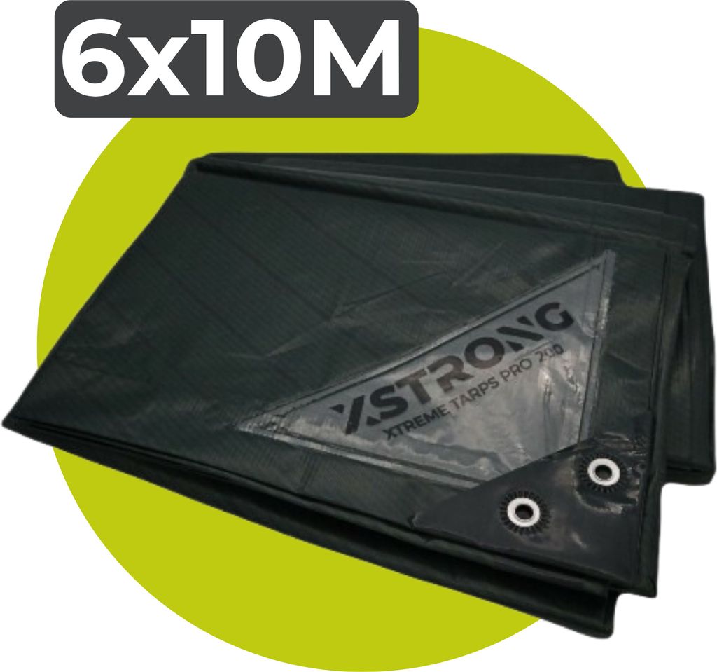 Xstrong Pro 200 Abdeckplane 6x10 Grün Wasserdicht Super Stark mit Ösen