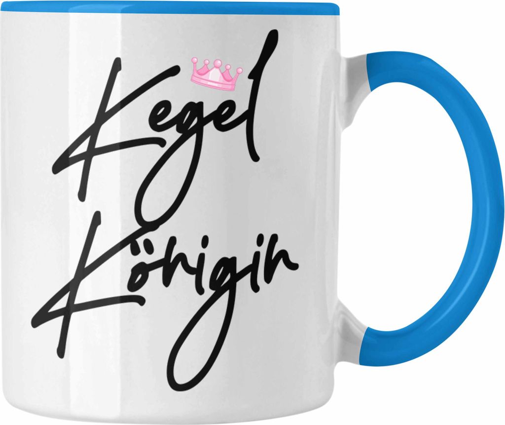 Trendation - Kegel Königin Tasse Geschenk Frauen Kegelklub (Blau)