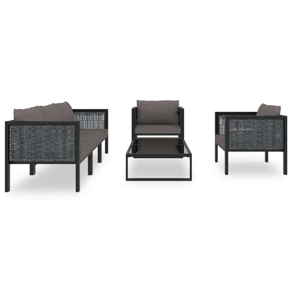 vidaXL 6-tlg. Garten-Lounge-Set mit Auflagen Poly Rattan Produktbild 