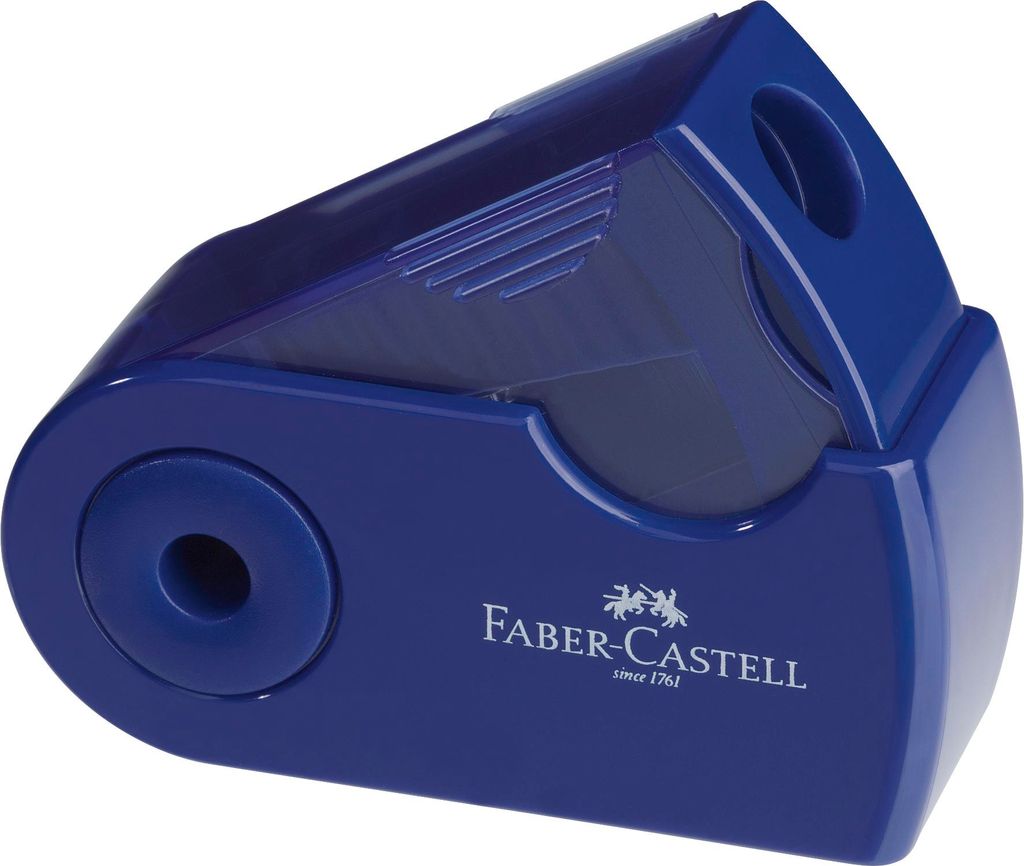 FABER-CASTELL Klappspitzdose Sleeve Mini rot/blau Produktbild 