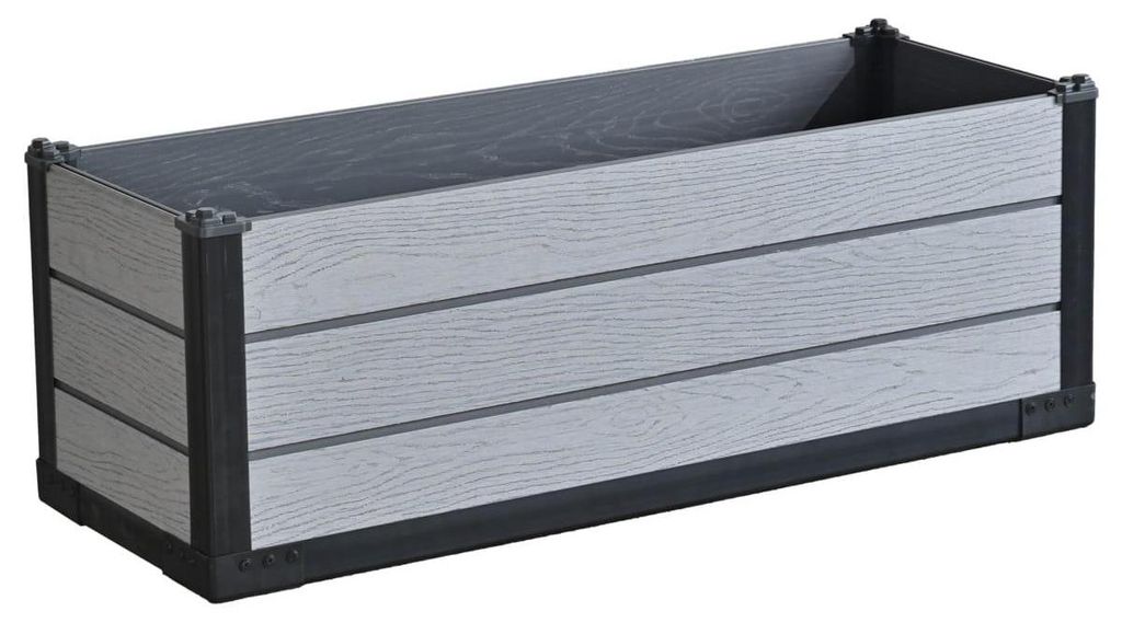 Pflanzkübel - Rechteckig - Grau - 105 x 39 x 36,55 cm - Wetterfest - Modernes Design