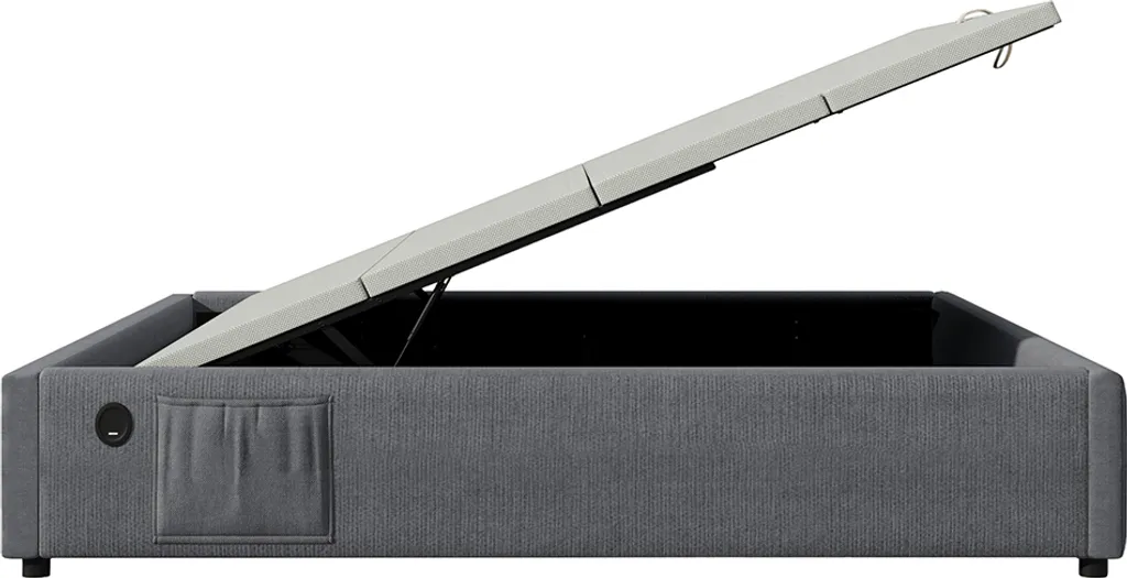 Lit 160x200 compact Gris avec USB-C pour optimiser les petits espaces