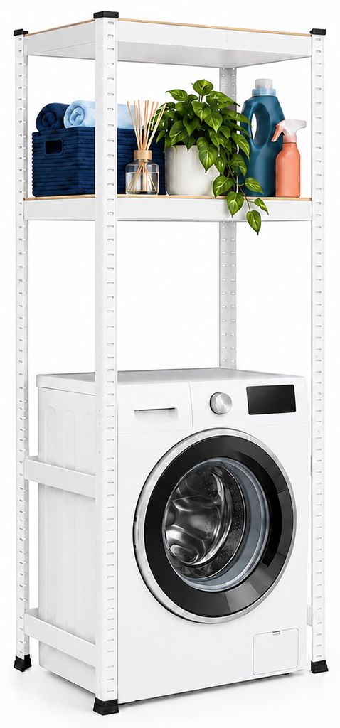 Półka na pralkę Relaxdays, wymiary: 150 x 70 x 40 cm, 2 Zdjęcie produktu  Obraz wygenerowany przez AI