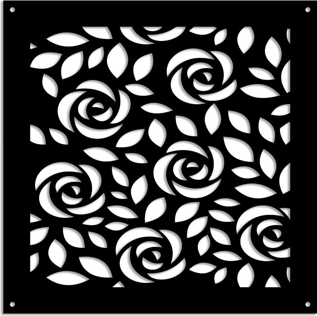 PETALI – Perforiertes PVC–Panel – Sonnenschutz 73x73 cm schwarz