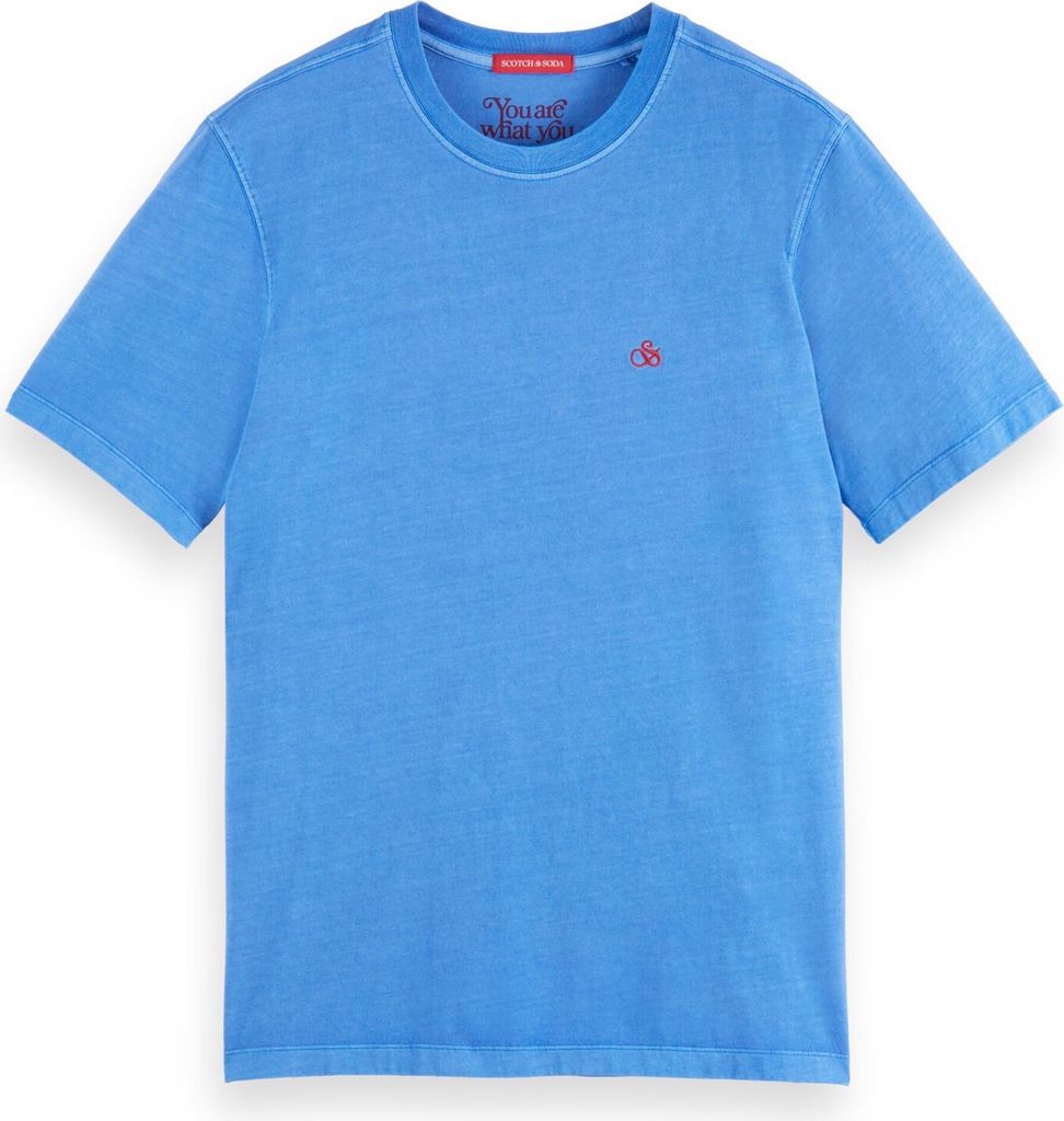 Scotch & Soda Shirt Kurzarmshirt mit Rundhalsausschnitt und Logo-Print im Regular Fit