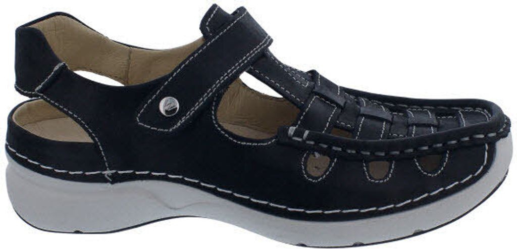 Wolky Rolling Sun 0720436-070, Fantastic leather (Glattleder), Black summer, Klettverschluss 40