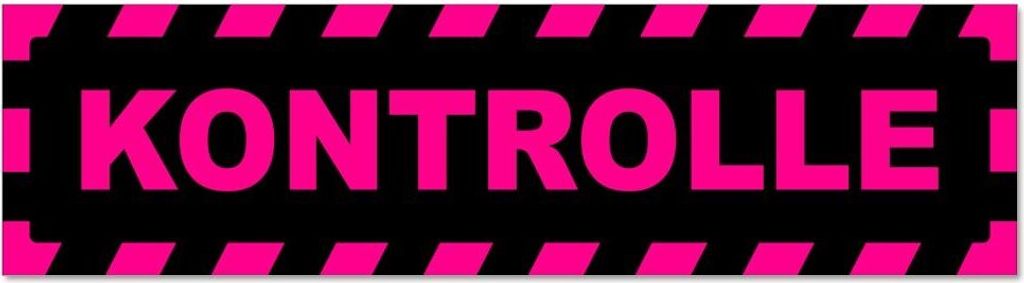 Kiwistar - Autoaufkleber - Pink - Schwarz - 30 x 8 cm - Kontrolle gestreift - Hinweis Aufkleber Sticker für Auto, Kfz, Fahrrad, PKW, LKW