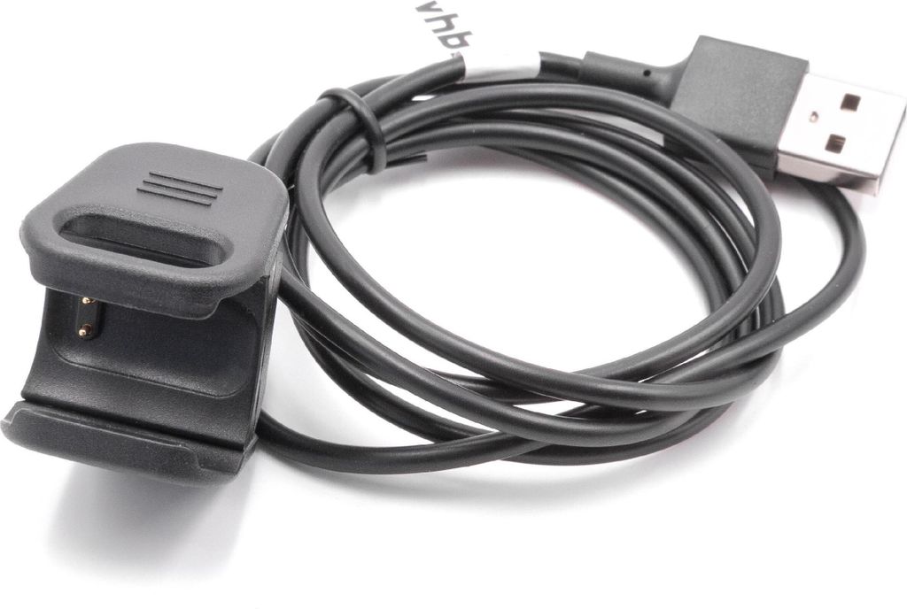 vhbw USB Ladekabel kompatibel mit Fitbit Charge 3 Smartwatch Fitnesstracker - Ladestation Schwarz, 97 cm