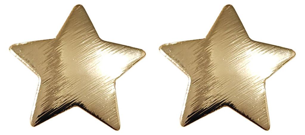 1 Paar Haarnadeln, fünfzackige Sternform, Haarspangen mit Metallstruktur, seitliche Pony-Haarnadeln, farbecht