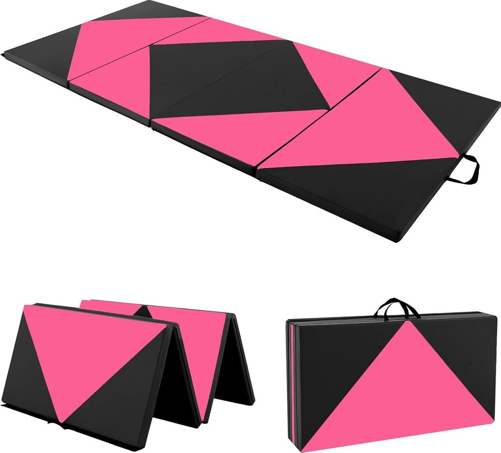 COSTWAY Weichbodenmatte klappbar, Gymnastikmatte tragbar, Yogamatte Turnmatte Klappmatte Fitnessmatte, 240 x 120 x 5 cm
