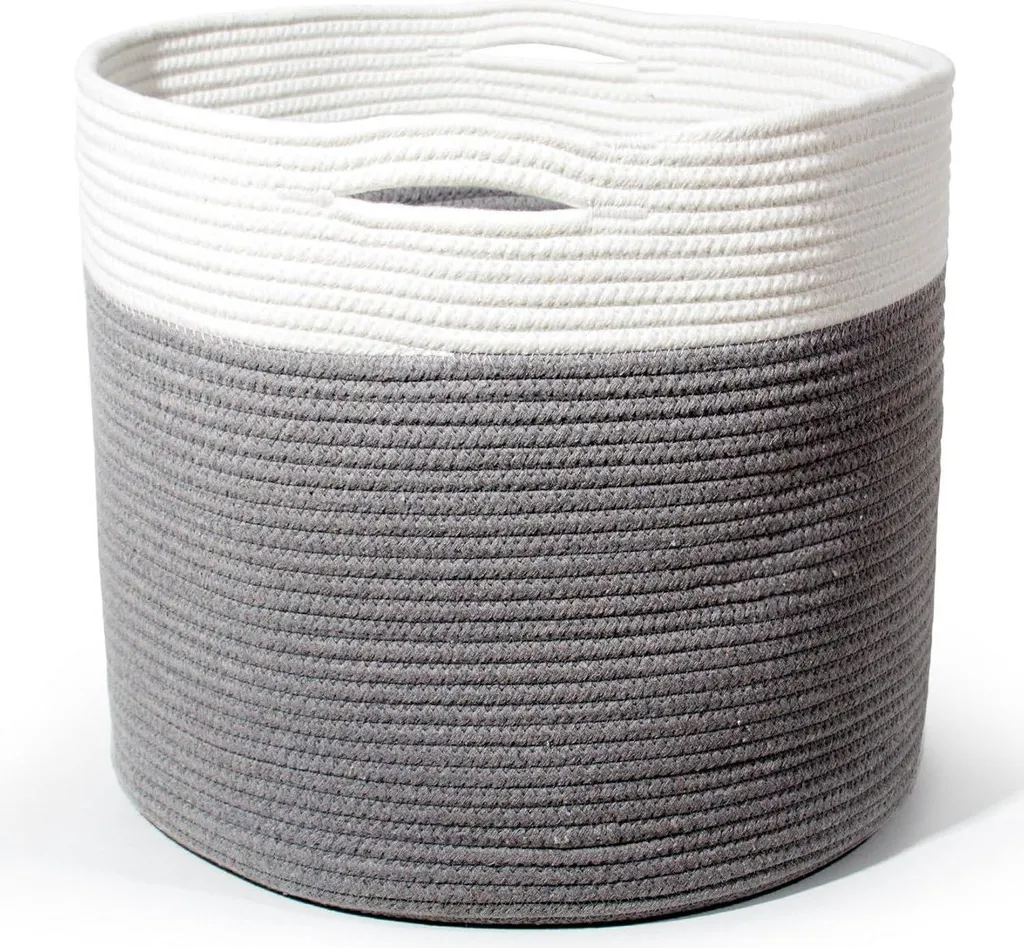 Fini le désordre avec ce panier à linge en coton gris pliable et solide