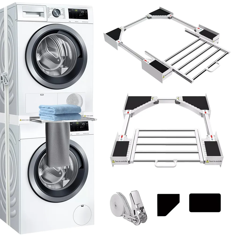 Cadre de Liaison Réglable AIORBER Blanc Charge 50kg pour Sèche-linge