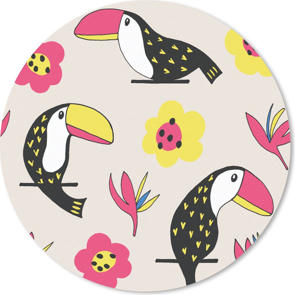 MuchoWow Mauspad Mousepad Muster - Vogel - Blume 30x30 cm - Mousepads - Maus Mat - Pad - Mausunterlage - Tischunterlage - Schreibtischmatten