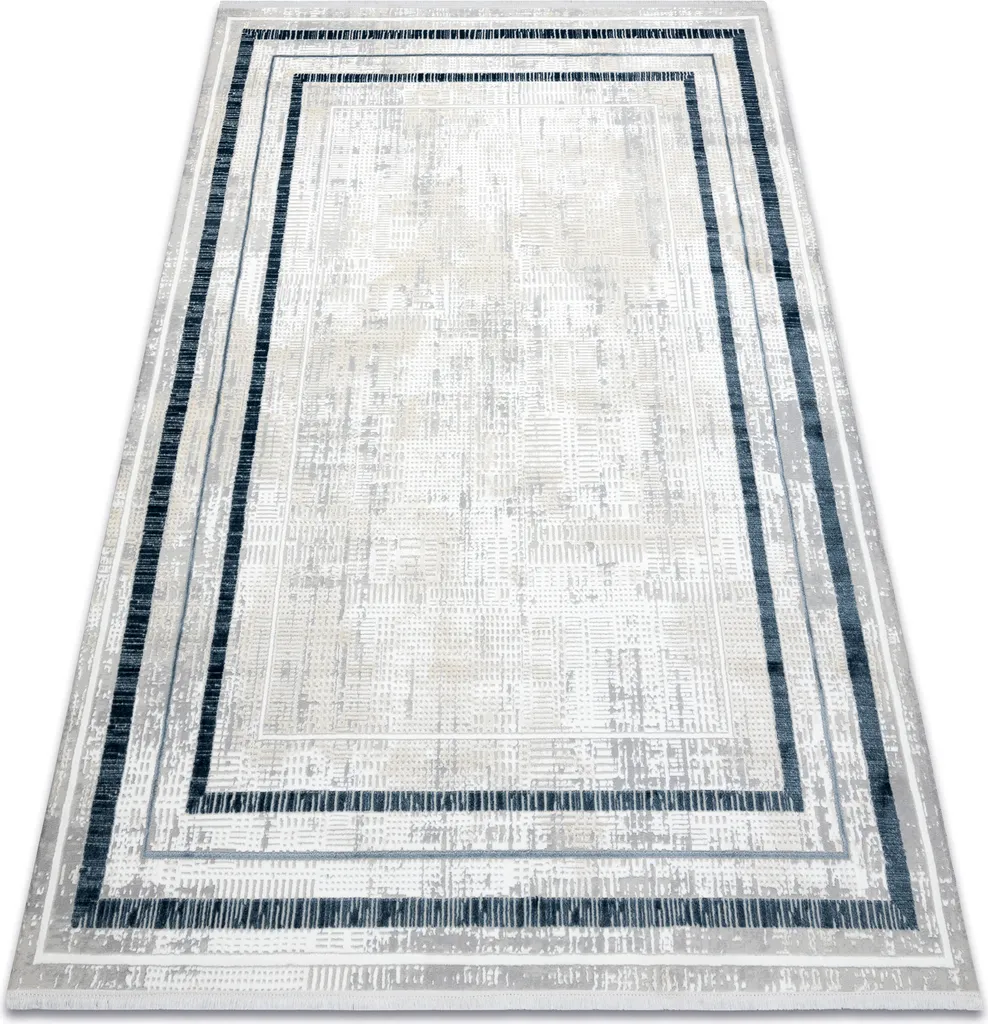 Tapis moderne facile d'entretien DUKE 120x170 crème bleu chambre