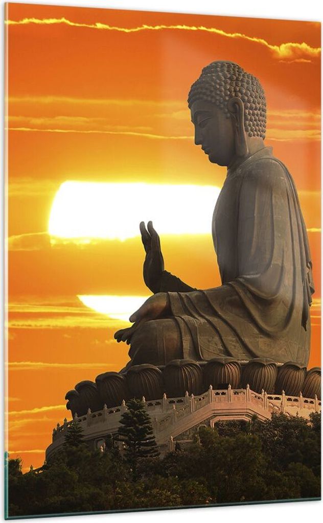 Bilder auf glas - Einteilig - tempel buddha - 70x100cm - Glasbilder - Wandbilder - Bilder - zum Aufhängen bereit - Wanddekoration aus Glas - Glas ...