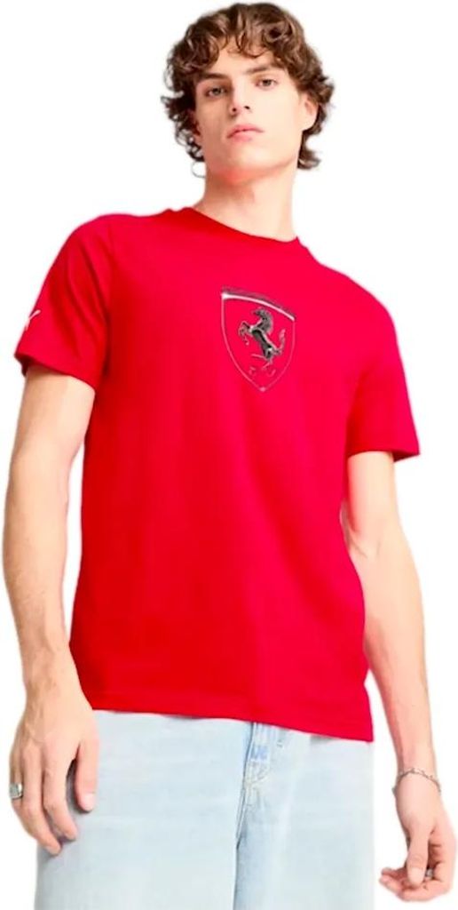 Puma Ferrari Race Tonal Big Shield Kurzarm-t-shirt Rot S Mann Rot S