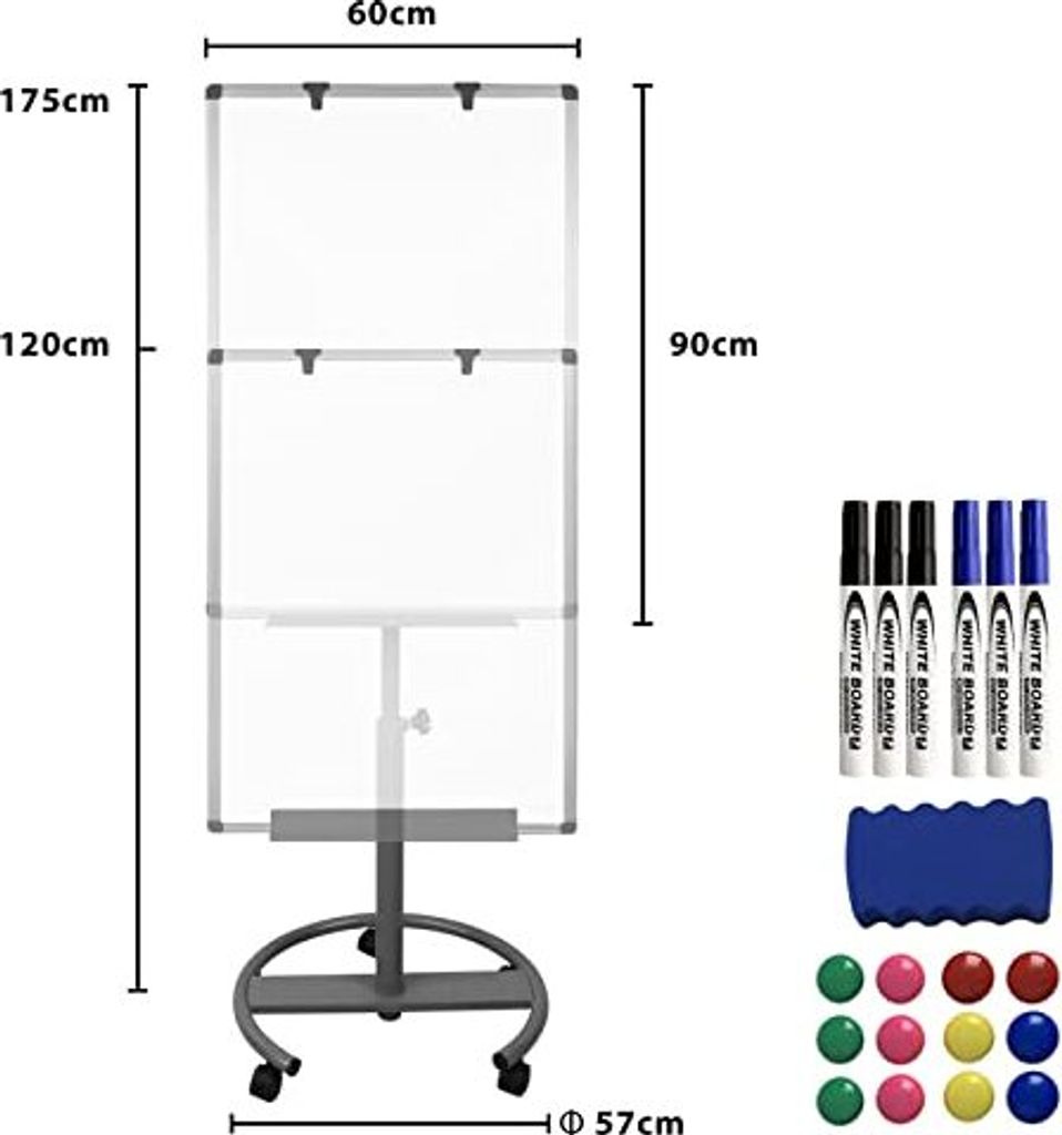 NAIZY Flipchart Magnetická tabule se stojanem, mobilní Obrázek produktu 5
