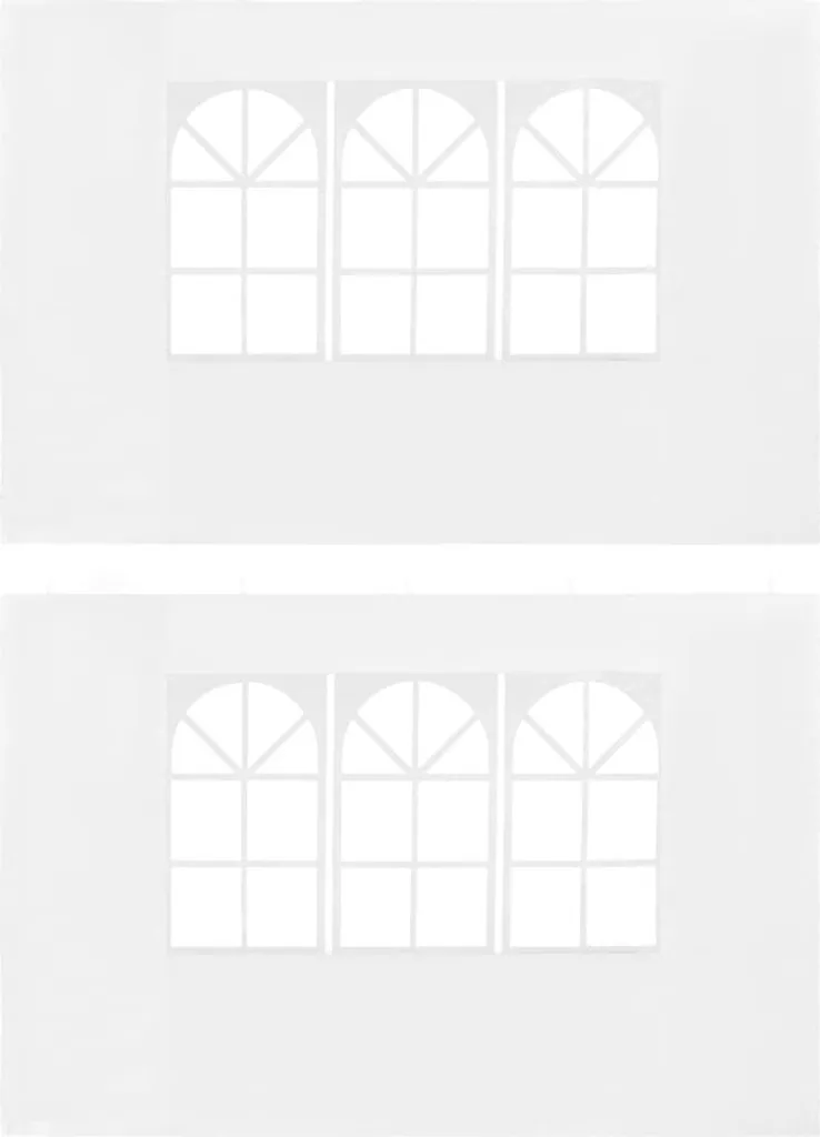 Set 2 Pareti Laterali per Gazebo con Finestre PE Bianco - Ricambi Festa