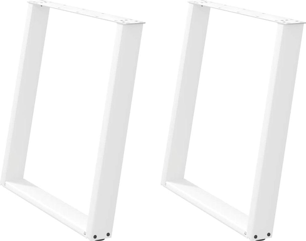 vidaXL Esstischbeine U-Form 2 Stk. Weiß 80x(72-73) cm Stahl