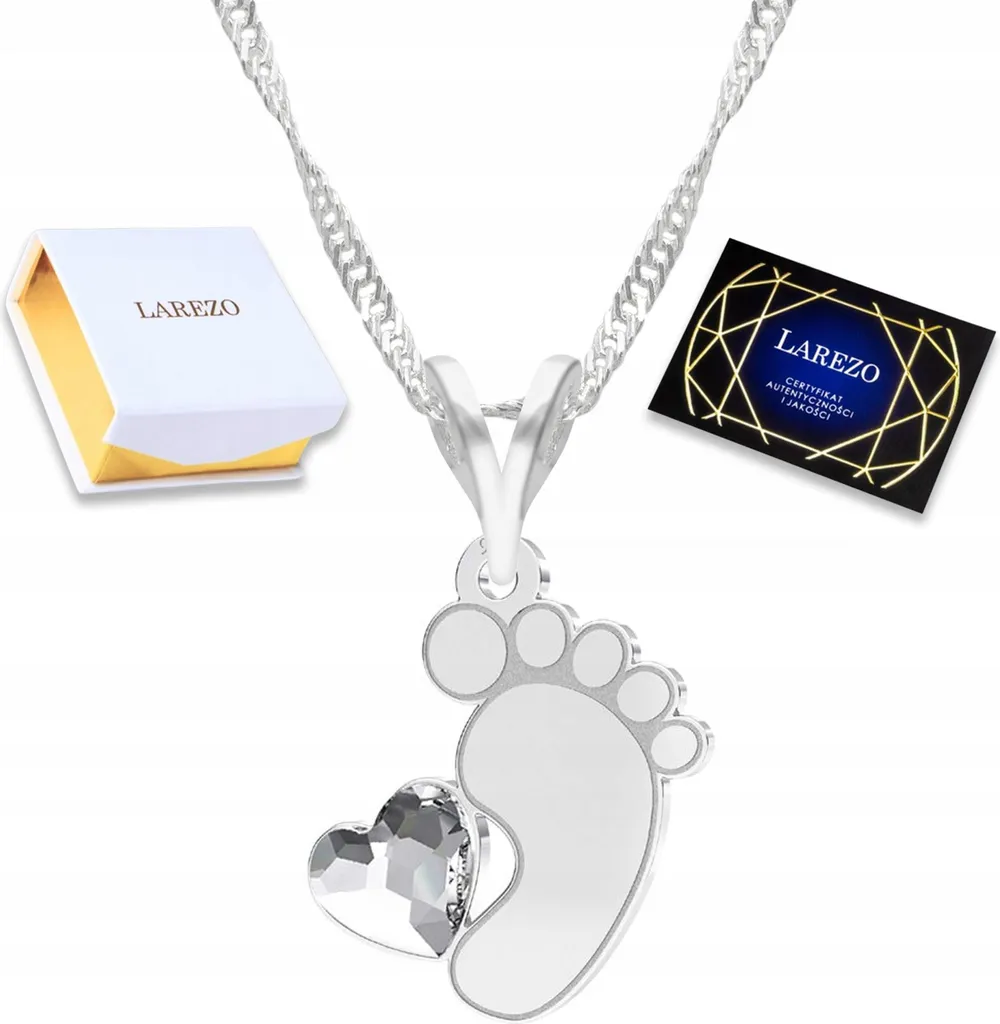 Cosa Regalare a una Neomamma? Collana Piedini Argento 925 Cuore