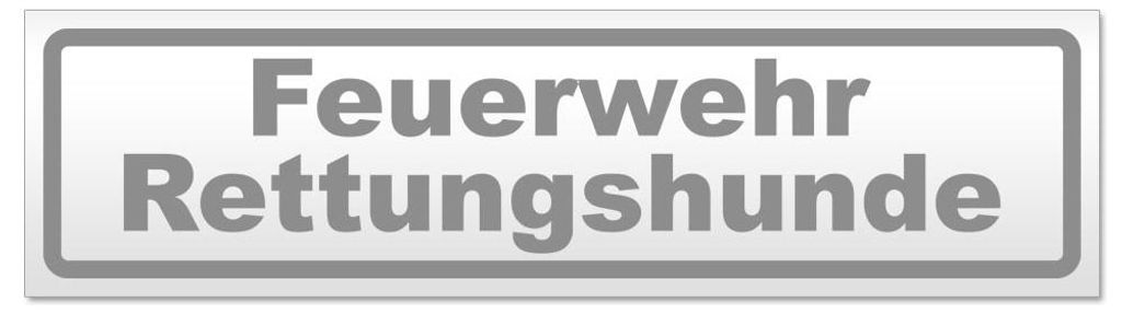 Kiwistar - Autoaufkleber - Grau - 45 x 12 cm - Feuerwehr Rettungshunde - Hinweis Aufkleber Sticker für Auto, Kfz, Fahrrad, PKW, LKW