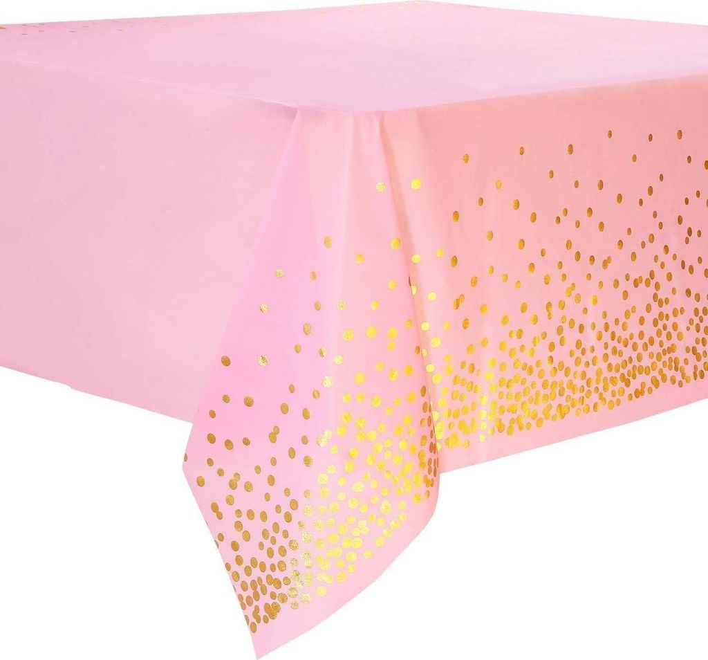 Duocute 4 pezzi tovaglia rosa oro per feste 137x274cm per Immagine del prodotto 