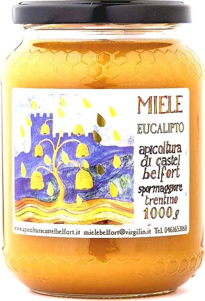 Apicoltura Castel Belfort - Eukalyptushonig 100 Prozent Italienisch - Kaltgeschleudert - Cremig - 1 kg