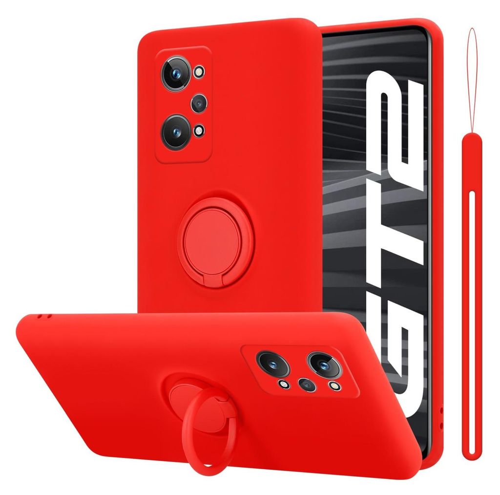 Cadorabo Hülle für Realme GT 2 / GT Neo 2 Schutz Hülle in Rot Handyhülle TPU Etui Case Cover
