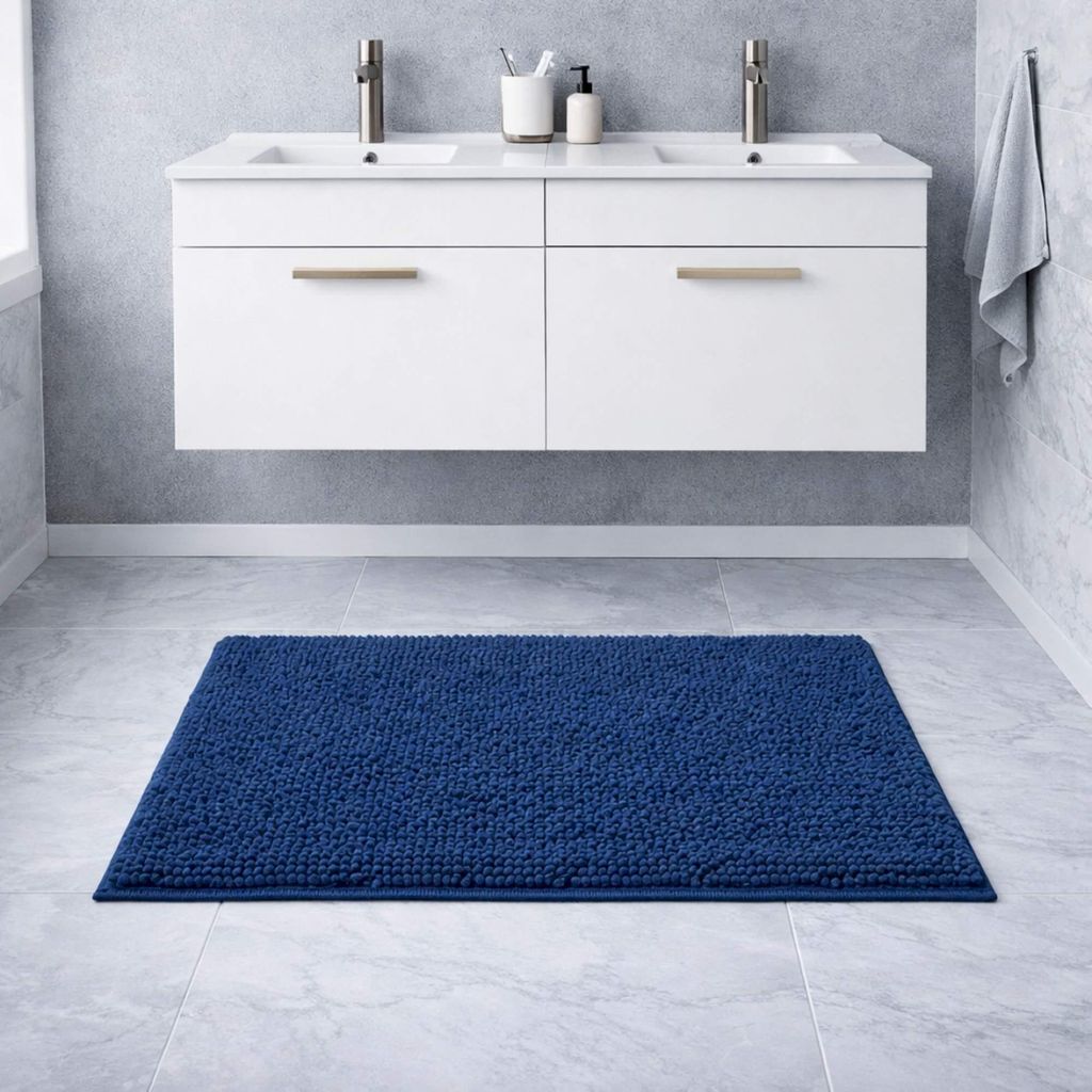 WohnDirect Badematte PARIS Dunkelblau 50 x 80 cm Badematten