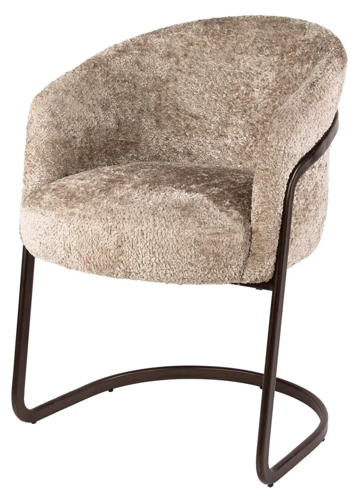 Chaise salle à manger FURNLUX Sway beige et bronze - Design 59 cm
